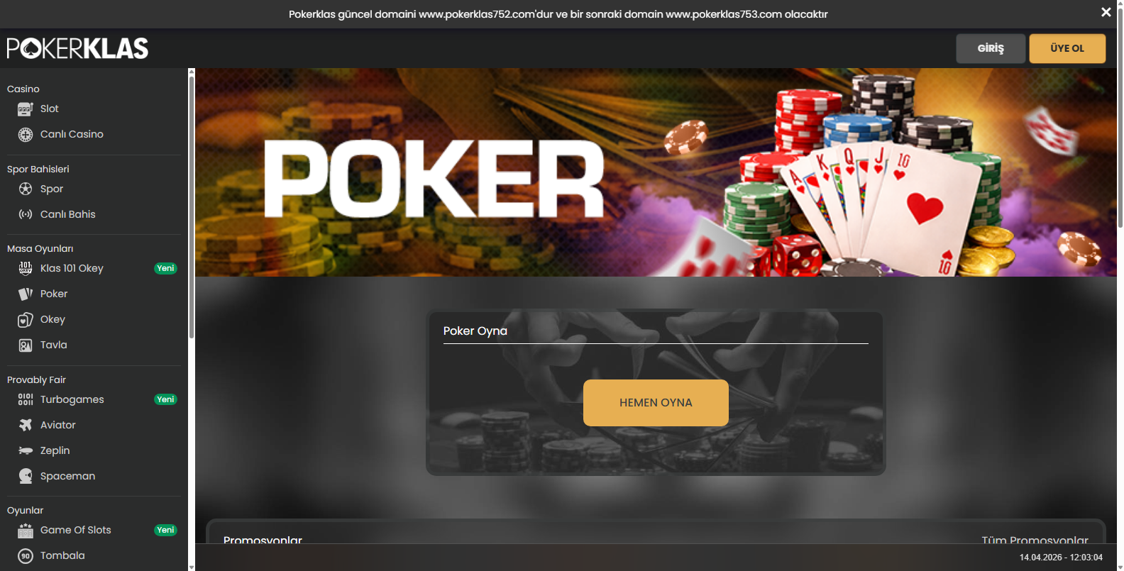 Pokerklas Yeni Giriş Adresi