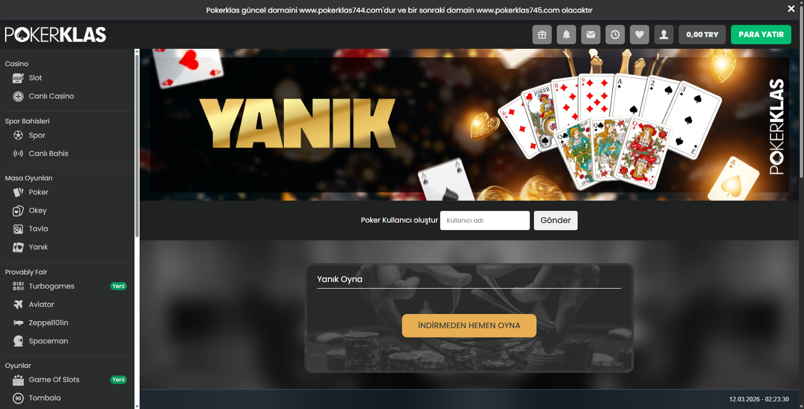 Pokerklas Adres Değişikliği