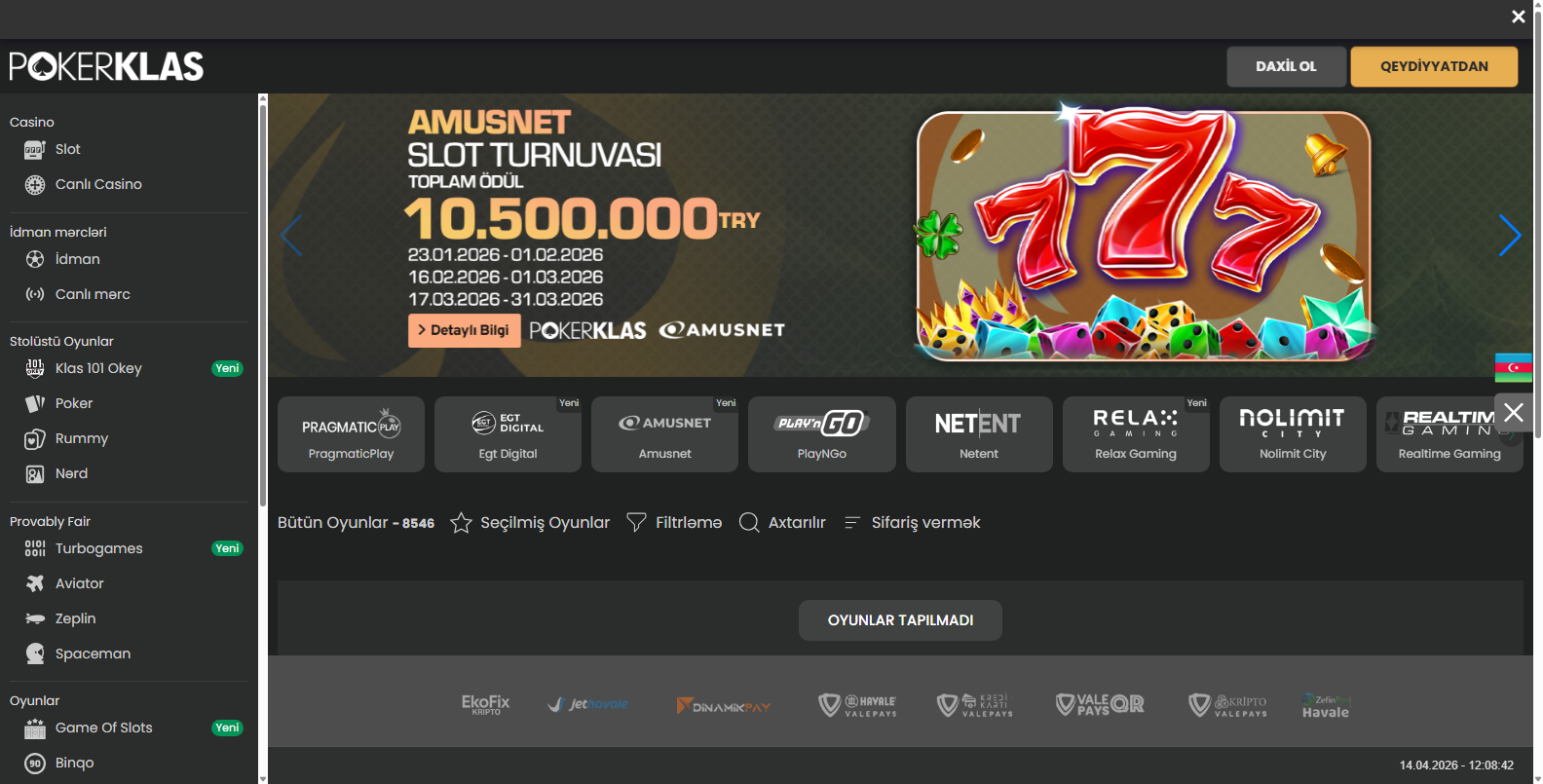 Pokerklas Casino Oyunları